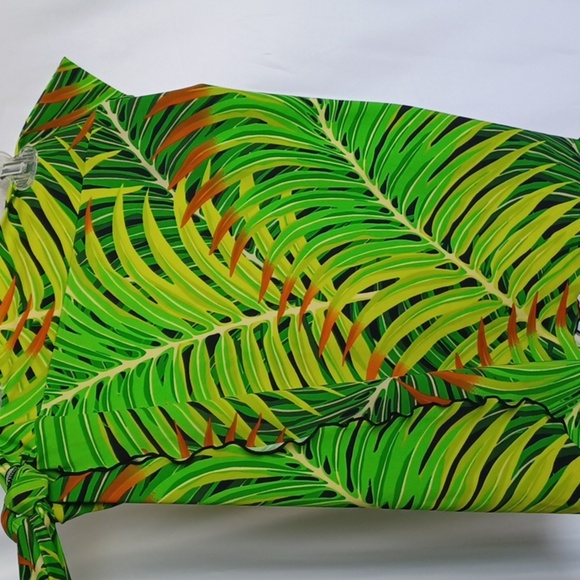 Swim by Chuck Handy Palm Print Swimsuit Sarong Skirt,sz 10 - Picture 2 of 7